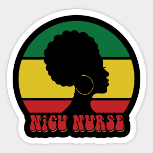 African American NICU Nurse Black History Month Sticker